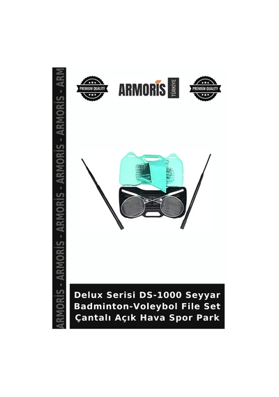 Delux Serisi Ds-1000 Seyyar Badminton-voleybol File Set Çantalı Açık Hava Spor Park Çok Renkli