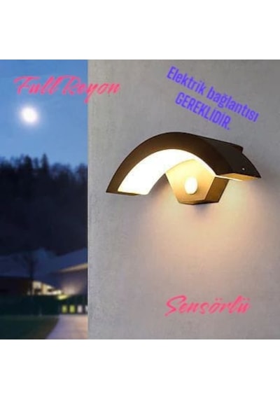 Elektrikle Çalışır, Sensörlü 24 Watt İç Ve Dış Mekan Led Duvar Aplik 3000k G. Işığı Led Armatür Gün Işığı - Sarı