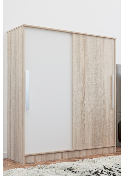 AE-4001 Zambak Sürgülü Dolap Çok Raflı Çekmeceli Askılı Sonomo/Beyaz Kapaklı Gardırop AE-4001 Zambak Sürgülü Dolap Çok Raflı Çekmeceli Askılı Sonomo/Beyaz Kapaklı Gardırop