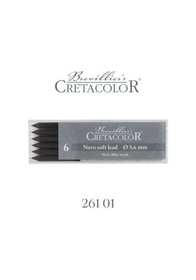 Cretacolor Nero Soft Yağlı Kömür Portmin Uç 5,6mm 6lı 26101