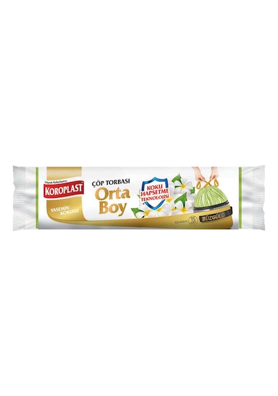 2 Adet Koroplast Çöp Torbası Hapsetme Yasemin Büzgülü Orta Boy 15'li