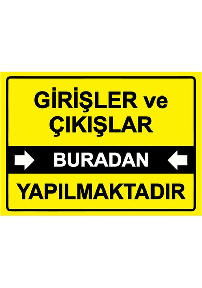 Girişler Ve Çıkışlar Buradan Yapılmaktadır İsg Uyarı Levhası Pvc A3 30x42 Cm