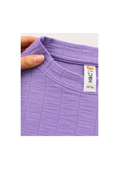 H&c Coolboy H&c Kız Çocuk Pijama Takımı Jakarlı Uzun Kollu Üst Ve Lastikli Alt 2 Li Takım Mor H&c Coolboy H&c Kız Çocuk Pijama Takımı Jakarlı Uzun Kollu Üst Ve Lastikli Alt 2 Li Takım Mor