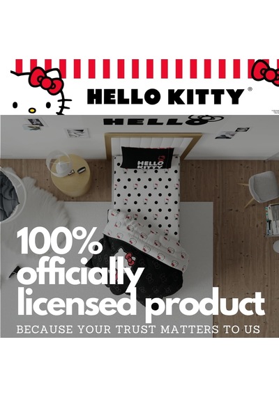 Hello Kitty Bedding Süper Yumuşak Mikrofiber 3 Parça İkiz Çarşaf Seti, Resmi Lisanslı Ürün Çok Renkli
