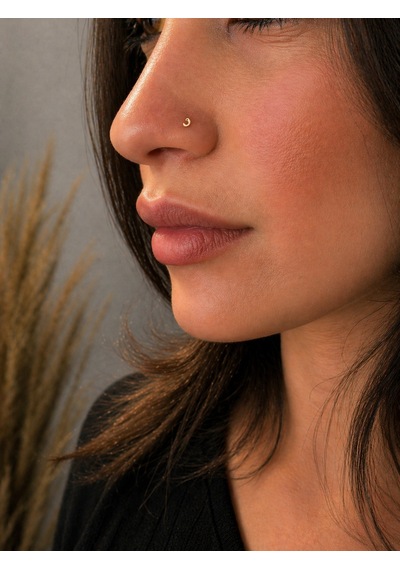 14 Ayar Altın Vav Model Hızma Burun Piercing