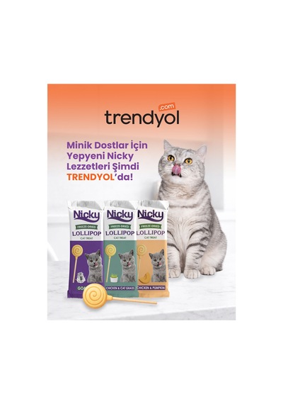 Lolipop 1,4 Gr Tavuk-kedi Çimi 15 Adet +keçi Sütü 15 Adet +balkabaklı 15 Adet - 45 Adet