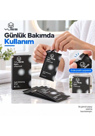 Yues Pap+ Kömürlü Diş Beyazlatma Bandı 28 Şerit 14 Uygulama