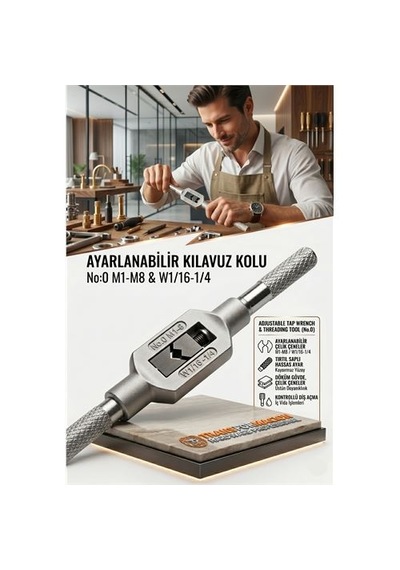 Zenvac Transformacion Kılavuz Kolu M1-m8 Ayarlı Vida Diş Açma Aparatı No:0 723240 Zenvac29