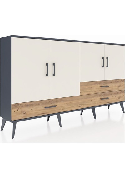 Arges Konsol 5 Raflı 3 Çekmeceli 4 Kapaklı 176x30x99 Antrasit-ayt Antrasit-aytaşı/çam Arges Konsol 5 Raflı 3 Çekmeceli 4 Kapaklı 176x30x99 Antrasit-ayt Antrasit-aytaşı/çam