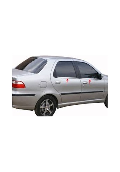 Fiat Albea Uyumlu 2002-2012 Krom Cam Çıtası 4 Parça Paslanmaz Çelik
