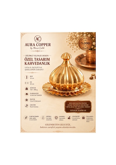 Dilimli Yelpaze Desenli Bakır Kahvedanlık 20 Cm Kapaklı El İşlemeli Kahve Sunumluk - Bakır Bileklik Hediyedir Trs-0087 Dilimli Yelpaze Desenli Bakır Kahvedanlık 20 Cm Kapaklı El İşlemeli Kahve Sunumluk - Bakır Bileklik Hediyedir Trs-0087