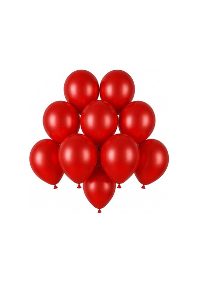 Kırmızı Renk Lateks Pastel Balon 13 Cm - 10 Adet