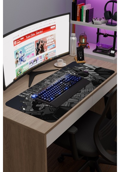 Persona 5 Kaymaz Dikişli Kauçuk Oyuncu Mousepad V4 - 90x40 Xxl Gaming Mouse Pad Fare Altlığı