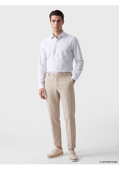 Lcw Busıness Mavi Slim Fit Çizgili Oxford Erkek Gömlek
