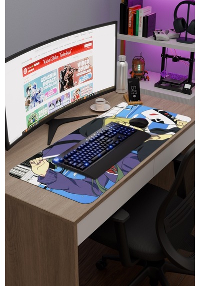 Kagerou Project Kaymaz Dikişli Kauçuk Oyuncu Mousepad V1 - 90x40 Xxl Gaming Mouse Pad Fare Altlığı