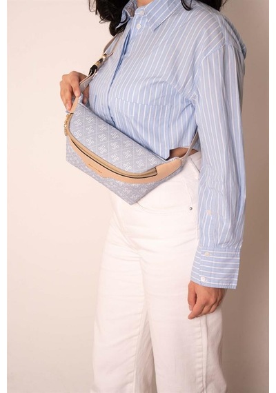 Silver Polo Sp1192 Kadın Bel Çantası Monogram Mavi-ten
