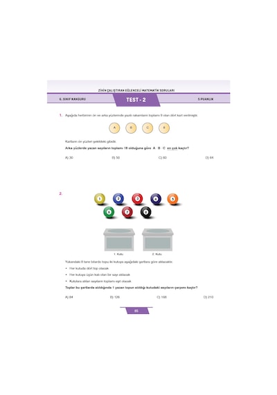 6. Sınıf Zihin Çalıştıran Eğlenceli Kanguru Matematik Soruları