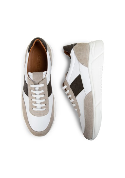 Deery Hakiki Süet Bej Erkek Sneaker Ayakkabı - 01963Mbeje01 Bej