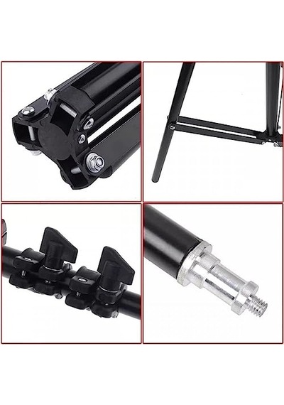 Coverzone Tripod Kamera Işık Ayağı Döküm Demir 940gr Fotoğraf Makinesi Paraflaş Kamera 70 Cm-210 Cm Açılabilir Diğer