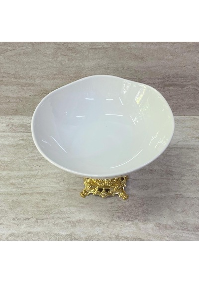 Porselen Ayaklı Bol Kase Gold Ayaklı 20 Cm