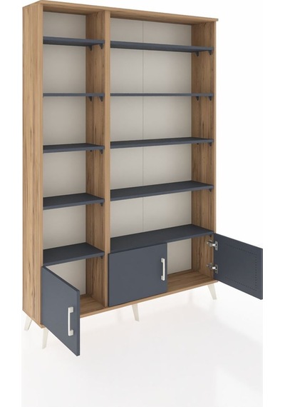 Arges Dolap 10 Raflı 3 Kapaklı 132x30x195 Çam-antrasit/antrasit Çam Arges Dolap 10 Raflı 3 Kapaklı 132x30x195 Çam-antrasit/antrasit Çam