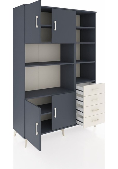 Hyperion Dolap 9 Raflı 4 Çekmeceli 4 Kapaklı 132x44x195 Antrasit-antrasit/aytaşı Antrasıt/aytası Hyperion Dolap 9 Raflı 4 Çekmeceli 4 Kapaklı 132x44x195 Antrasit-antrasit/aytaşı Antrasıt/aytası