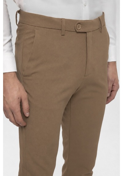 Antioch Erkek Aksesuar Detaylı Slim Fit Pantolon Camel