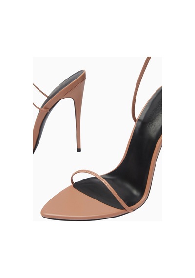 Femme La Luce Minimale Vegan Deri, 120mm Bilekten Bağlı Topuklu Sandalet Kahverengi