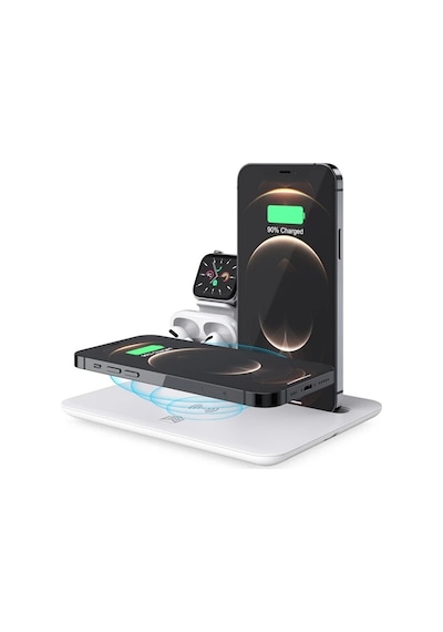 Ally 4 İn1 15w Kablosuz Hızlı Şarj Standı Apple iPhone Uyumlu+iwatch+Apple AirPods Uyumlu Pro Wireless- 5775