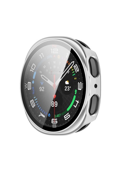 Novstrap Samsung Galaxy Uyumlu Apple Watch Uyumlu 8 44mm İle  Sert Pc Kasa Ve Cam Ekran Koruyucu 360 Tam Koruma