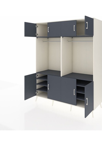 Kronos Gardrop 10 Raflı 8 Kapaklı 2 Askılı 176x59x221 Aytaşı-antrasit Antrasit Kronos Gardrop 10 Raflı 8 Kapaklı 2 Askılı 176x59x221 Aytaşı-antrasit Antrasit