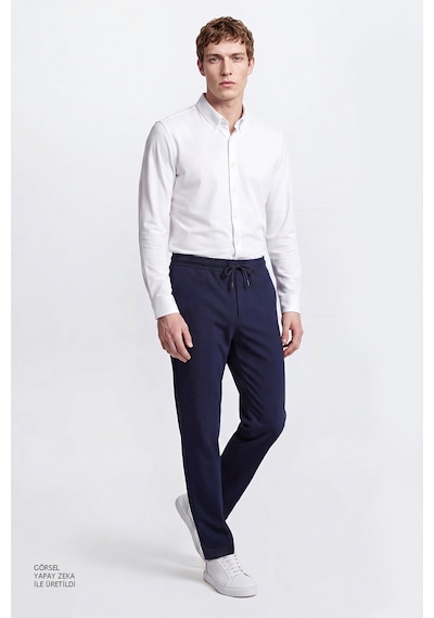 Ac&Co / Altınyıldız Classics Slim Fit Dar Kesim Beli Bağlamalı Yan Cepli Erkek Pantolon - Lacivert