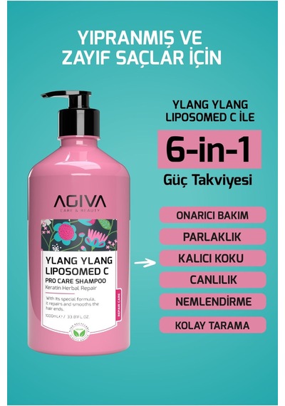 Ylang Ylang&lipozomed C Yıpranmış Ve Zayıf Saçlar İçin Onarıcı Şampuan 1000ml-vegan Tüm Saç Tipleri