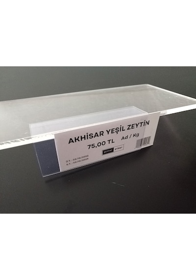 Şeffaf Etiket 10 Adet Pvc Etiketlik Cam Raflar İçin 5-6 Mm Kalınlıkta Cam Raf