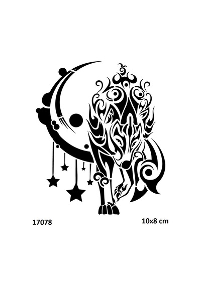 Airbrush Tattoo Hilal Kurt Yapışkanlı Stencil Süsleme Ve Boyama Kalıbı Stencil Kalıp