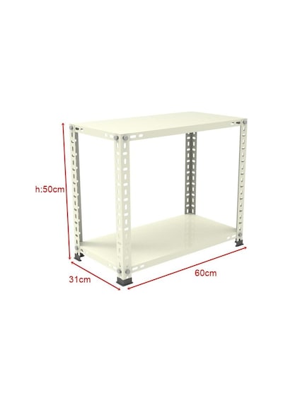 2 Katlı Renkli Çelik Raf Sehpa - Atölye, Depo, Ofis Sehpası Mavi-31x60 Cm-50 Cm