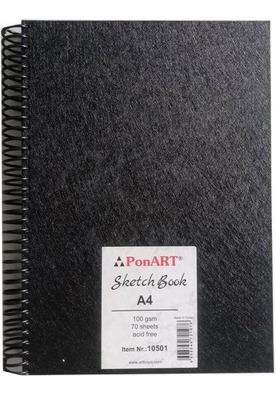 Ponart Sketch Book Yandan Spiralli Çizim Defteri 100G A4 70 Sy