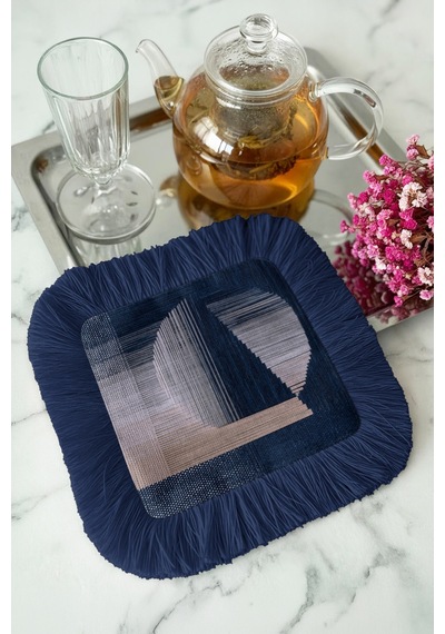 Lüks Geometrik Saçaklı Kahve Yanı Sunumluk Peçete - Soyut Modern Lacivert Gri Bardak Altlığı Mendil Doygun Lavanta Tarçın Lüks Geometrik Saçaklı Kahve Yanı Sunumluk Peçete - Soyut Modern Lacivert Gri Bardak Altlığı Mendil Doygun Lavanta Tarçın