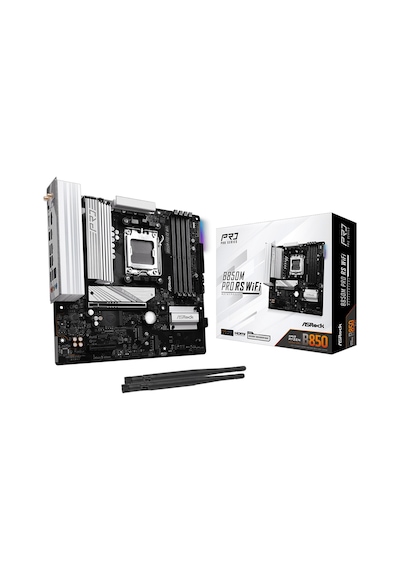 Asrock B850m Pro Rs Wıfı 8000mhz Oc Ddr5 Soket Am5 M.2 Usb 3.2 Hdmı Matx Anakart B850m Pro Rs Wıfı