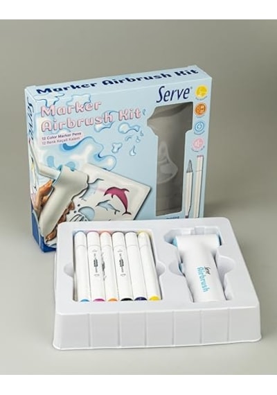 Aırbrush Kıt 12 Keçeli Kalem İle Birlikte 124-Pembe