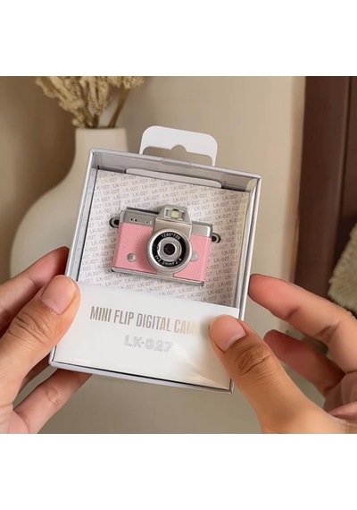 Mini Dijital Kamera Boy 3,5 4,5 Cm Yüksek Çözünürlüklü 1280 720 Hd Ekranlı Pembe