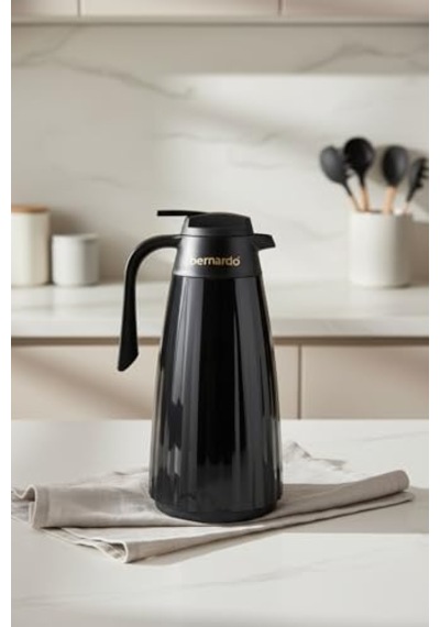 Bernardo Velana Cam Termos Siyah 1.5 Litre Açık Beyaz