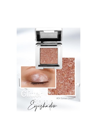 Mücevher Parlaklığında Yoğun Pigmentli Tekli Far Glitter Bomb Eyeshadow 04 Sunset Gleam Diğer