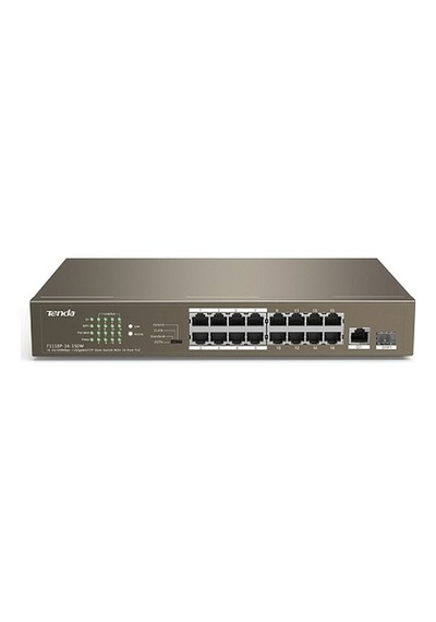 Tenda 16Port 150W Full Poe Tef1118P 16 150W 10/100 1X Sfp Yönetilemez Switch