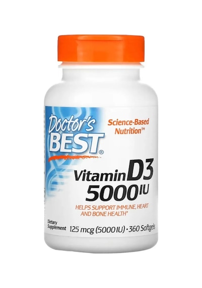 Doctor's Best Vitamin D3 125 MCG 5000 IU 360 Softgels