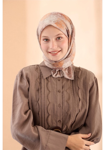 Silk Home Soft Eşarp 73095-05 Sütlü Kahve, Kahverengi, Taş, Turuncu