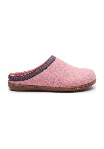 Comfortfusse Scoti - Kadın Ortopedik Yün Keçe Sabo Ev Terliği Pembe Yün