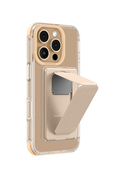 Apple Uyumlu iPhone 16 Pro Kılıf Magsafe Standlı Kartlıklı Set Amazingthing Omni Adventure Seri Rose Gold
