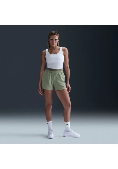 Nike Chill French Terry 4" Short Kadın Boxer Detaylı Şort-sportxstore Yeşil
