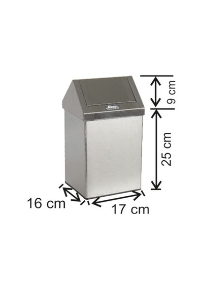 Paslanmaz Çöp Kovası Sallanır Çatı Kapak 6 Litre